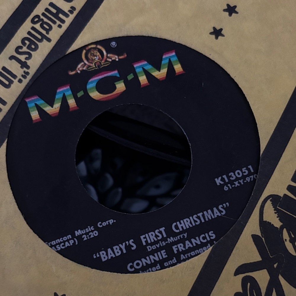 MGM Black Vinyl Record - Baby's First Christmas by Connie Francis